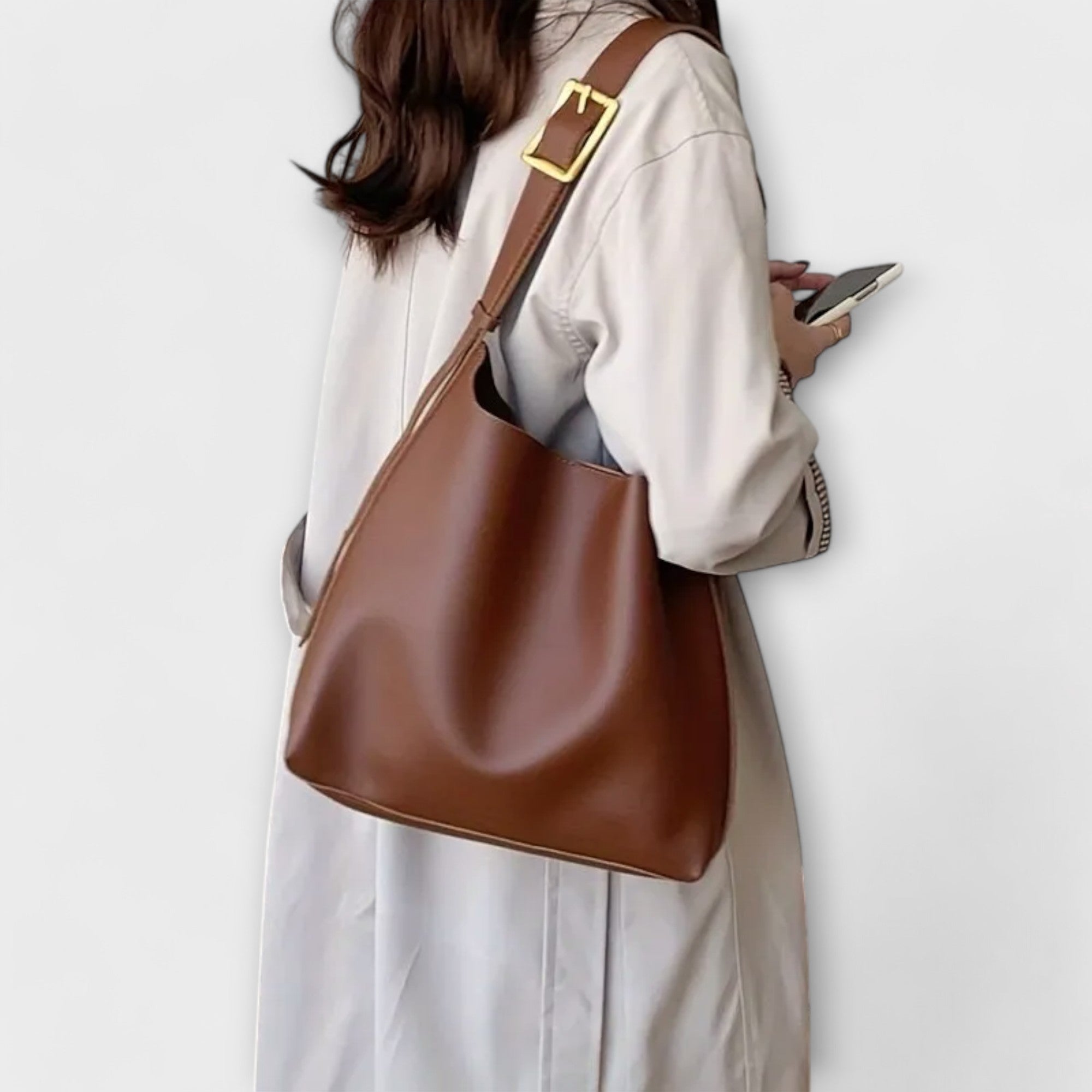 Olivia Collection | Black Shoulder Bag with Wide Strap | Elegant Design for Everyday Use