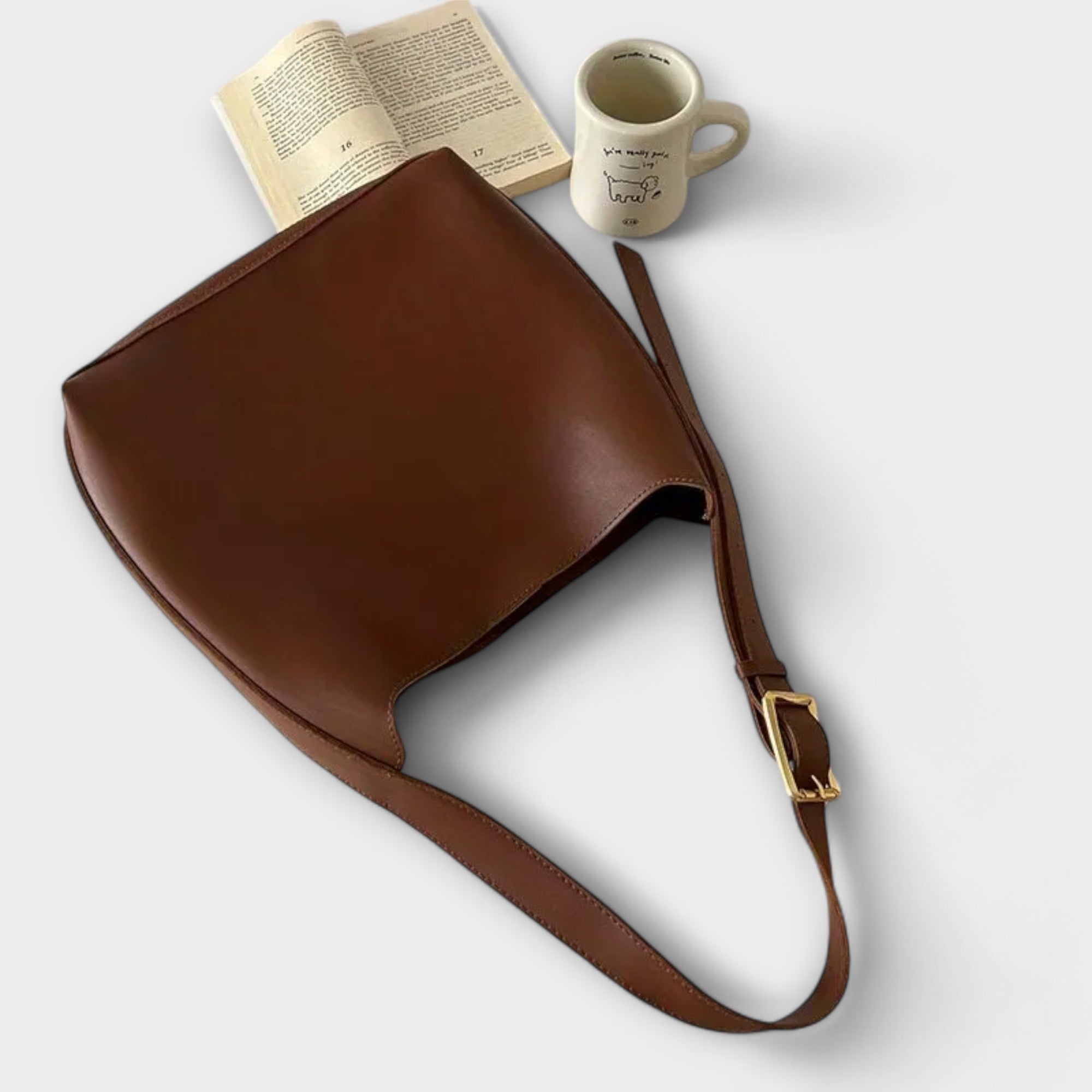Olivia Collection | Black Shoulder Bag with Wide Strap | Elegant Design for Everyday Use
