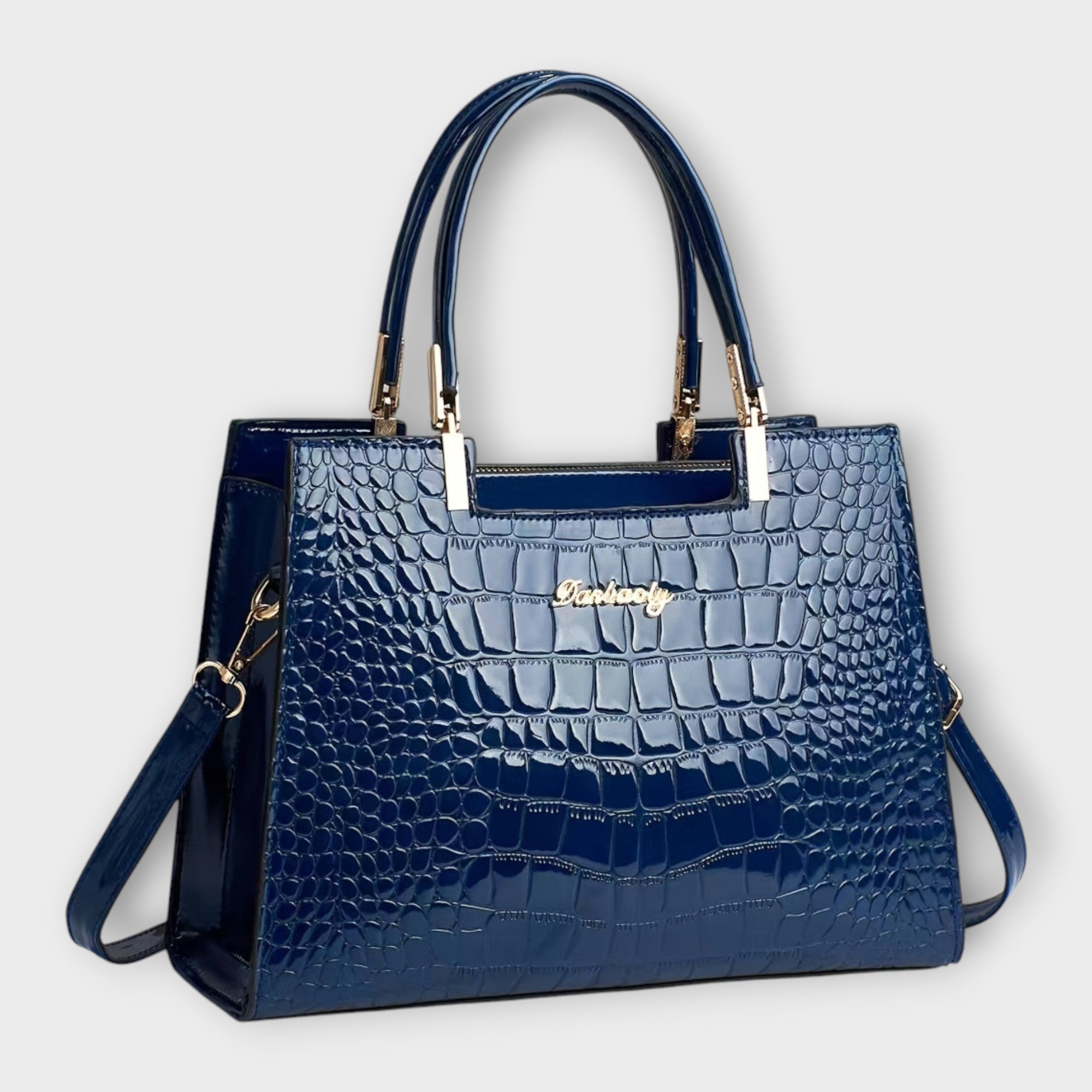 Olivia Collection | Handbag with Glossy Crocodile Pattern & Spacious Interior | Elegant Accessory for Modern Women