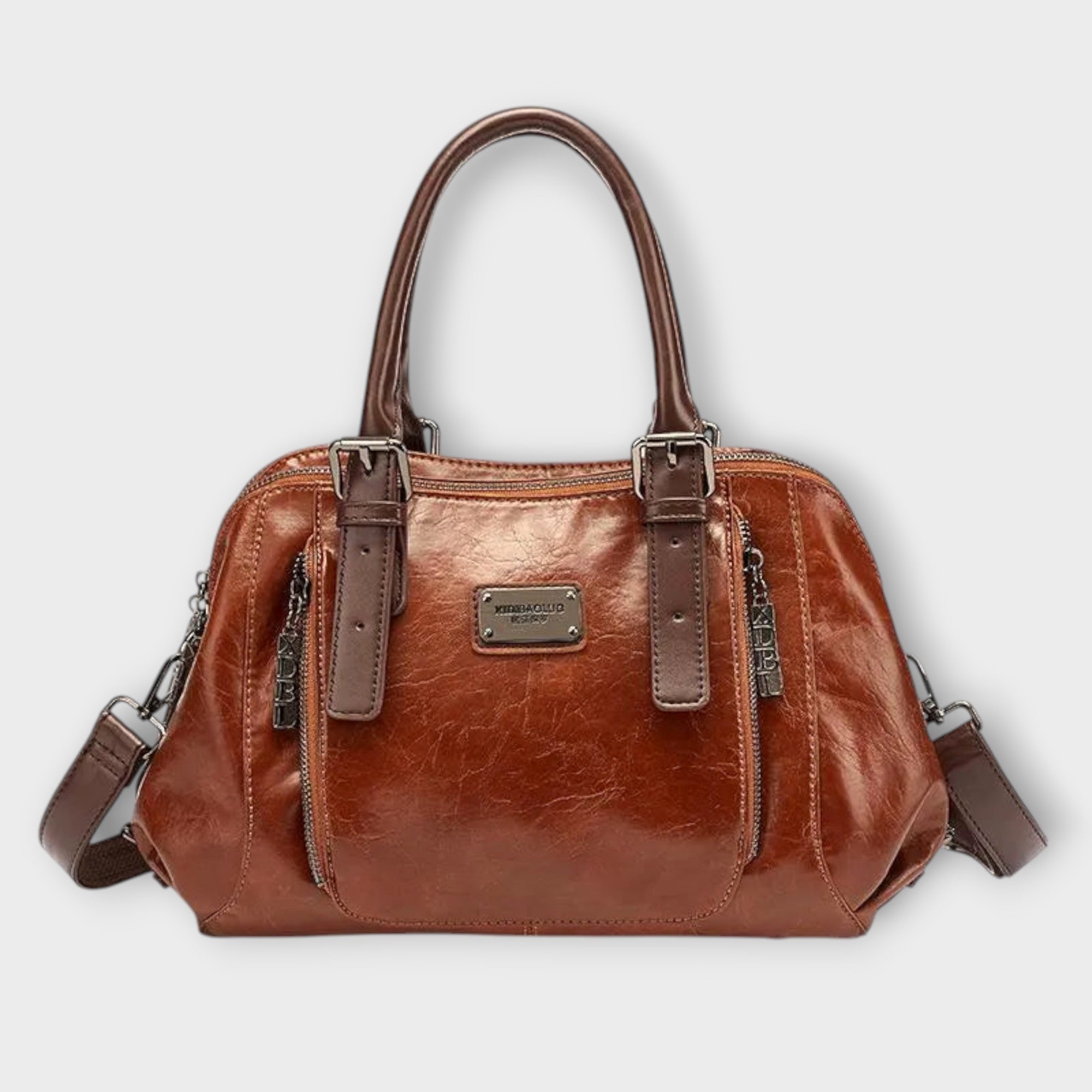Arabella Fontecchi | Classic Brown Faux Leather Tote Handbag